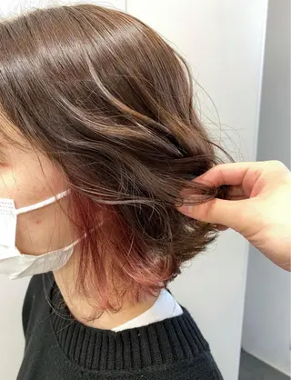 ミディアム カラー ヘアアレンジ 🦄インナーカラー 🦄貫井彩花のヘアスタイル