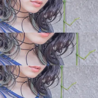 ミディアム カラー パーマ ヘアアレンジ 推し活専用 【派手髪】飯野ゆかりのヘアスタイル