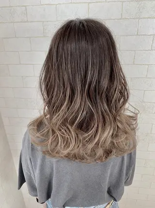 セミロング カラー 神野 雅樹のヘアスタイル