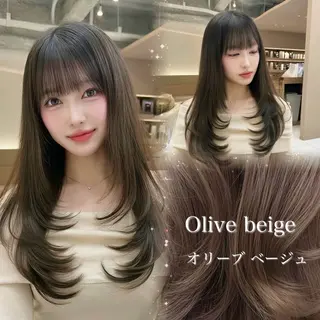 ロング としき/韓国/透明 感カラー/美髪矯正のヘアスタイル