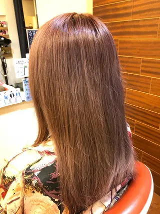 セミロング カラー 塩谷黎✨ブリーチ無W カラーメンズパーマ✨のヘアスタイル