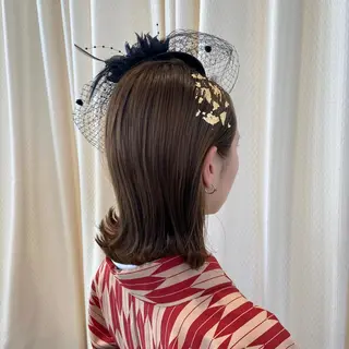 ミディアム ヘアアレンジ サソウ ユリエ🥥のヘアスタイル