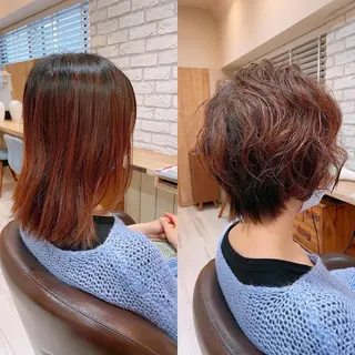 ショート カラー パーマ 清水 有実子のヘアスタイル