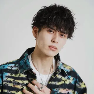 ミディアム カラー パーマ メンズ シースルーマッシュ/ メンズ/KYOHEIのヘアスタイル