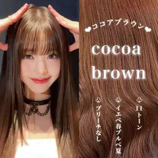 ロング カラー 韓国風艶髪🎀 暖色カラー🤍のヘアスタイル