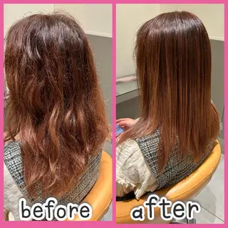 セミロング カラー 大久保 陽子のヘアスタイル