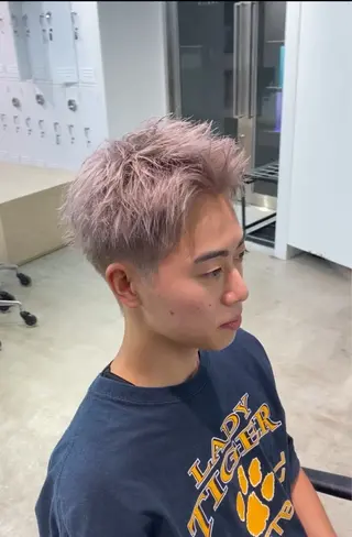 ショート カラー パーマ メンズ キッズ 夏果⭐︎fifth 天神 海外風パーマのヘアスタイル