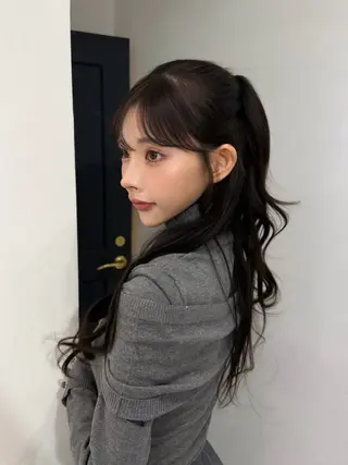 ロング カラー 韓国ヘア/顔周り ヘアセット/加藤優里のヘアスタイル