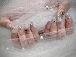 ネイル I-nailロング /ワンホン/キラキラのネイルデザイン