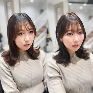 ミディアム 映える顔まわり/前髪 特化 💗 ユキマのヘアスタイル