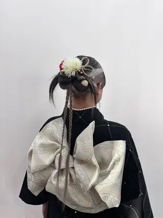 セミロング カラー ヘアアレンジ 🥀モテ暖色× エクステ🥀あかりのヘアスタイル