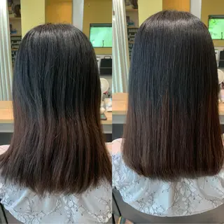 セミロング カラー hub hair レイヤー/透明感のヘアスタイル