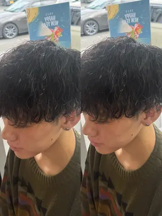 ミディアム メンズ 焼津メンズパーマ特化 大石雄生のヘアスタイル