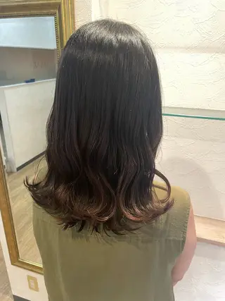 セミロング ピンク・ラベンダー/ レイヤー/NANAのヘアスタイル