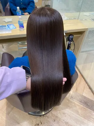 ロング 久光天海/艶カラー /髪質改善ストレートのヘアスタイル