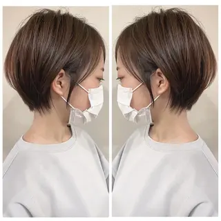 ショート カラー 京都大人女性ショート 徒歩1分/秋山のヘアスタイル