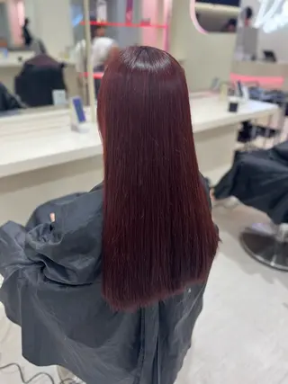 ロング カラー ヘアアレンジ 韓国レイヤー＆ピンク 艶髪🩶maikoのヘアスタイル