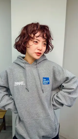 ショート パーマ レイヤーパーマ＊ 顔まわり似合わせのヘアスタイル