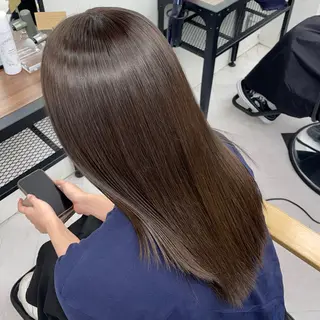 セミロング カラー ななみ.⋆𝜗𝜚 艶カラー/まつパのヘアスタイル