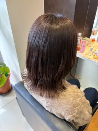 ミディアム カラー 🤎韓国ヘア ベージュ まゆか🤎のヘアスタイル