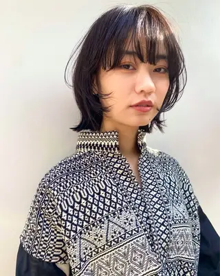 ミディアム カラー パーマ 下北沢 soiのヘアスタイル