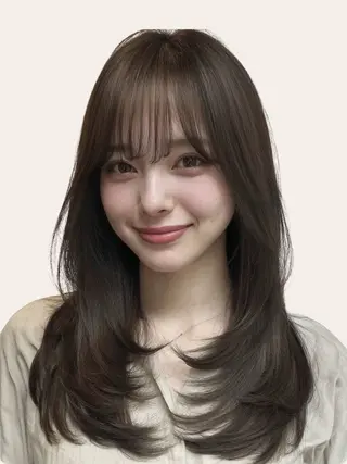 セミロング レイヤー/ボブ/ 透明感カラー/ニワのヘアスタイル