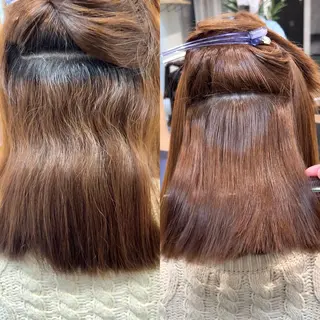 ミディアム パーマ 洗っても取れない髪質 改善×縮毛矯正が得意のヘアスタイル