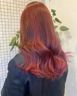 セミロング カラー ヘアアレンジ 🎀暖色カラー🎀 おかだみほのヘアスタイル