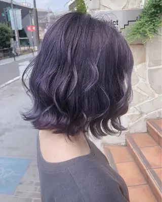 ミディアム カラー ヘアアレンジ 韓国レイヤーカット/ 儚げカラーチナツのヘアスタイル