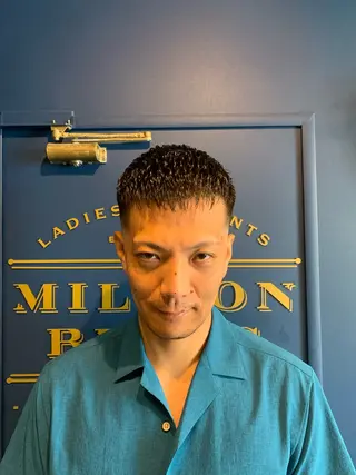 ショート メンズ million bucks barber shop 神田店所属・Mr.Ken /ショートパーマのヘアスタイル