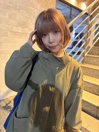 ミディアム カラー 赤み消しカラー/ オリーブ/トモキのヘアスタイル