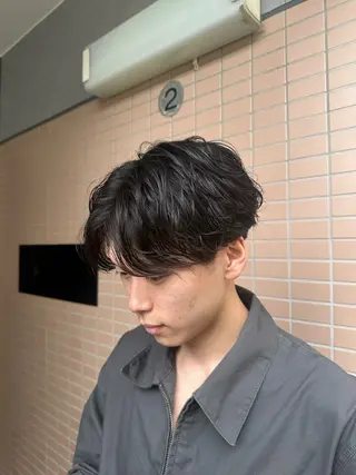 パーマ メンズ 小顔顔周り/ショート 吉田ジョウのヘアスタイル