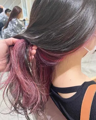 ミディアム カラー ブリーチなしWカラー /酸性ストレート河本のヘアスタイル