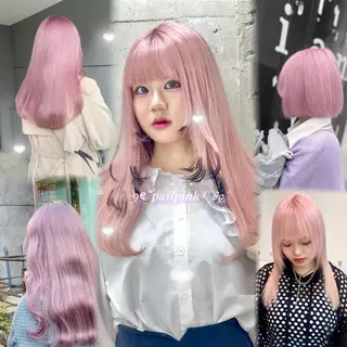 ロング カラー メンズウルフ🐺♡ ブリーチ♡ヘアメ🎀のヘアスタイル