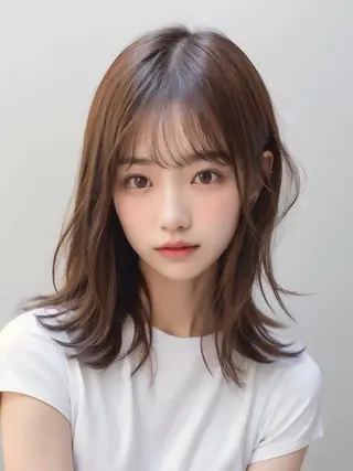 ミディアム eve🐰束間まつ毛 /透明感カラーのヘアスタイル