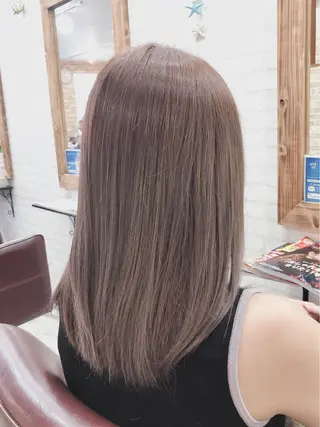 ミディアム 若山 敦のヘアスタイル