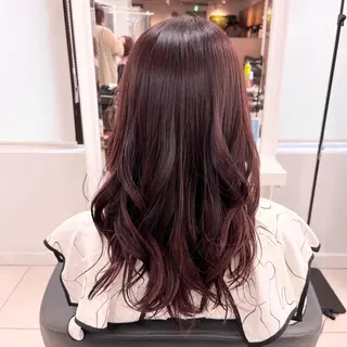 セミロング 【センターパート/ マッシュ】ryokaのヘアスタイル