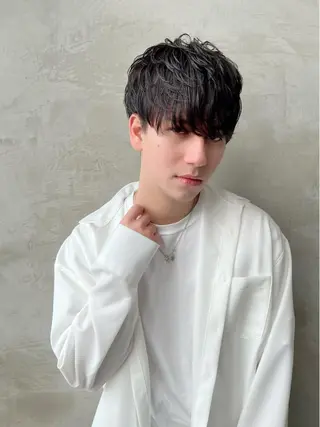 ショート パーマ メンズ 韓国レイヤー🇰🇷 韓国研修◎渋谷カイトのヘアスタイル