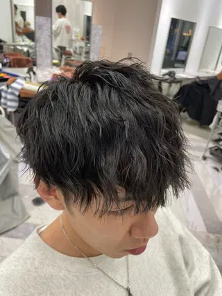 パーマ メンズ パーマ&ブリーチ /飯牟田/GEAR.のヘアスタイル