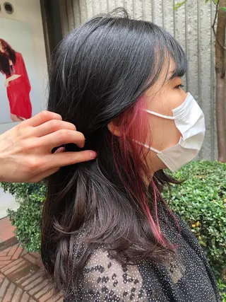 セミロング カラー 高山🐬髪質改善 池袋で縮毛矯正のヘアスタイル