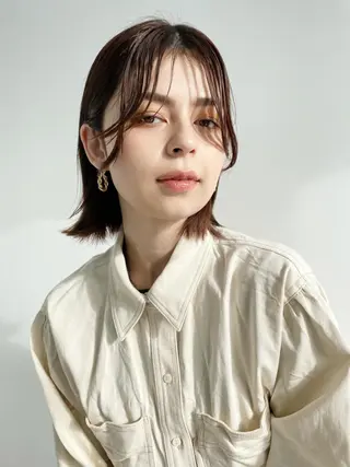 ミディアム カラー パーマ 💖美髪矯正💖 辻未侑のヘアスタイル