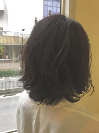 ミディアム パーマ Sola by  little所属・クボキ サヤのヘアスタイル