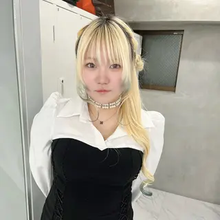 セミロング ヘアアレンジ りおな/エクステ /ミルクティーカラーのヘアスタイル