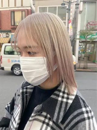 ミディアム カラー 💖デザインカラー/ タダ ハナカ💖のヘアスタイル