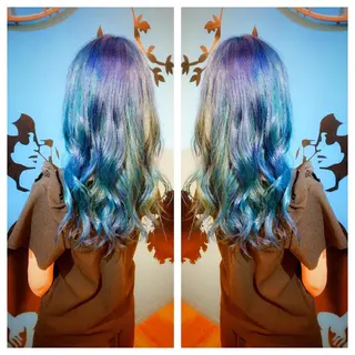 ロング カラー ヘアアレンジ ✖️リーアキト LEEAKITO✖️のヘアスタイル