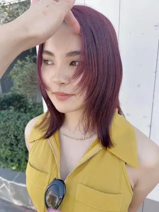 ミディアム カラー ヘアアレンジ 💕ブリーチ/ヘアメ 🎀YUUKAのヘアスタイル