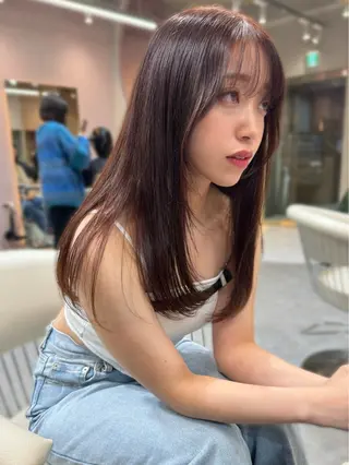 セミロング カラー ヘアアレンジ 🔶似合わせセンター パート/ヤス🔶のヘアスタイル