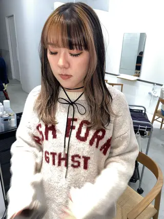 ミディアム カラー givet所属・心斎橋/デザインカラ ー/海外風/ナツミのヘアスタイル