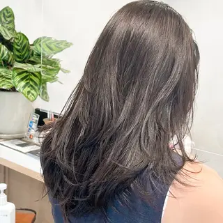 セミロング カラー CANAAN銀座所属・艶透明感カラー/ ルーズパーマ/田中のヘアスタイル