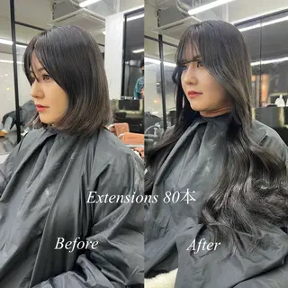 ロング カラー シールエクステ特化 ハイトーン、NANAのヘアスタイル